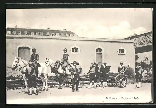 AK Chaux-de-Fonds, Cortège Historique 1910, Milices confédérées 1648