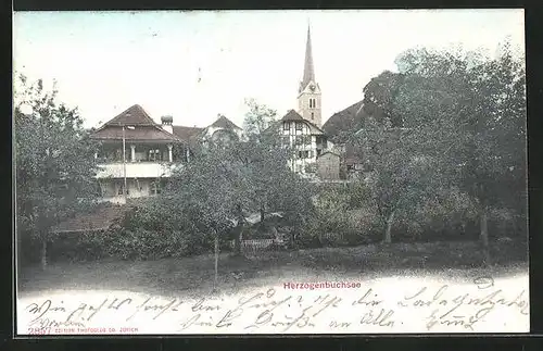 AK Herzogenbuchsee, Ortspartie mit Kirche