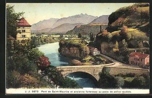 AK Saint-Maurice, Le Pont et ancienne forteresse au poste de police vaudois
