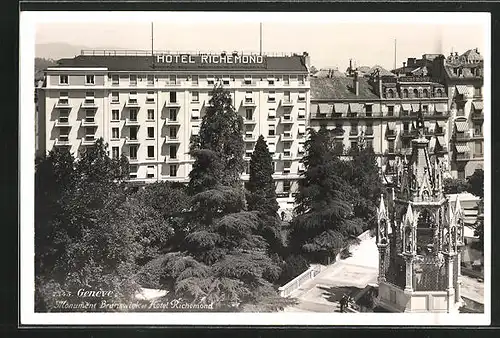 AK Genéve, Hotel Richemond, Monument Brunswick