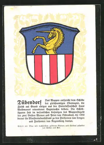AK Dübendorf, Wappen der Gemeinde mit Erklärung