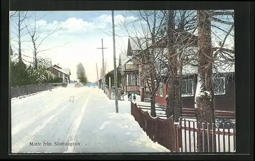 AK Skattungbyn, Strassenpartie im Winter