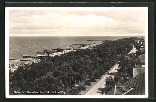 AK Ostseebad Brunshaupten, Bülow-Weg aus der Vogelschau