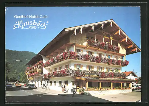 AK Grassau im Chiemgau, Gasthof-Hotel-Cafè Hansbäck