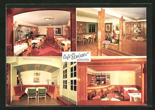 AK Sonthofen /Allgäu, Vier Ansichten von Konditorei-Cafè Elsässer