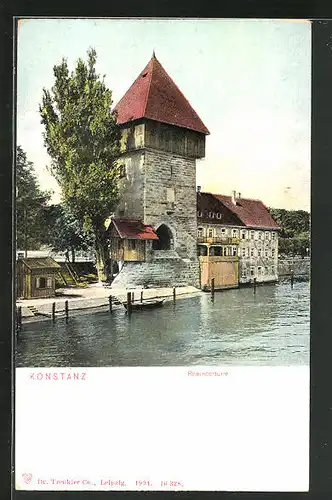 AK Konstanz, Blick zum Rheintorturm