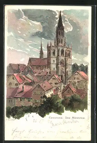 Künstler-AK Carl Biese: Constanz, Das Münster