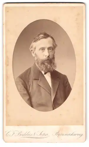 Fotografie C. F. Beddies, Braunschweig, Kuhstr. 10, Portrait stattlicher Herr mit Vollbart