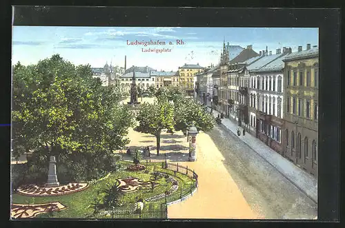 AK Ludwigshafen am Rhein, Ludwigsplatz aus der Vogelschau