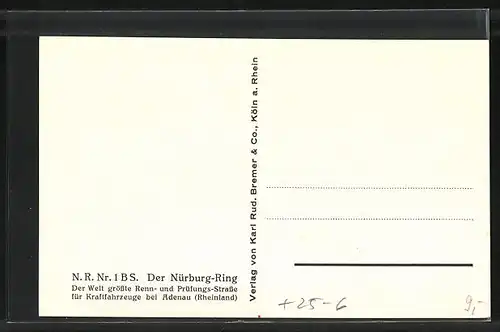 AK Adenau, Nürburg-Ring, Start und Ziel-Platz, Autorennen