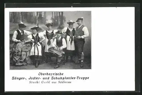 AK Schliersee, Oberbayrische Sänger-, Jodler- und Schuhplattler.Truppe