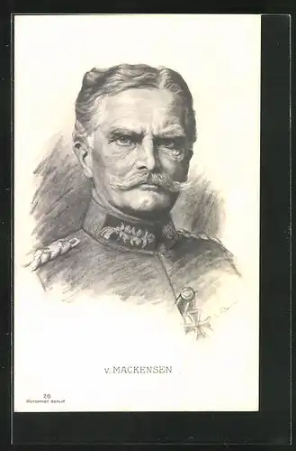 Künstler-AK Heerführer von Mackensen stattlich in Uniform