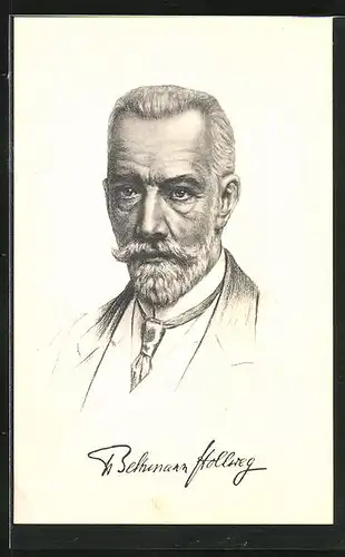 AK Portrait Reichskanzler von Bethmann Hollweg im Jackett