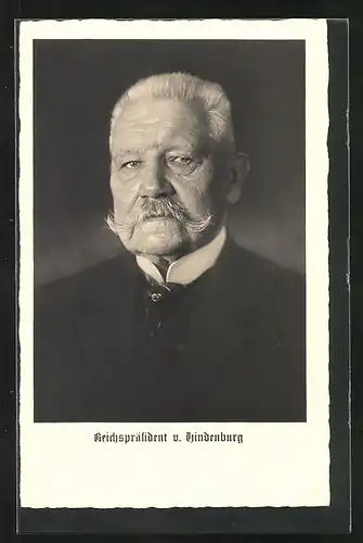 AK Portrait des Paul von Hindenburg als betagter Mann
