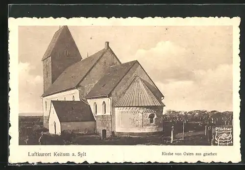 AK Keitum / Sylt, Kirche von Osten gesehen