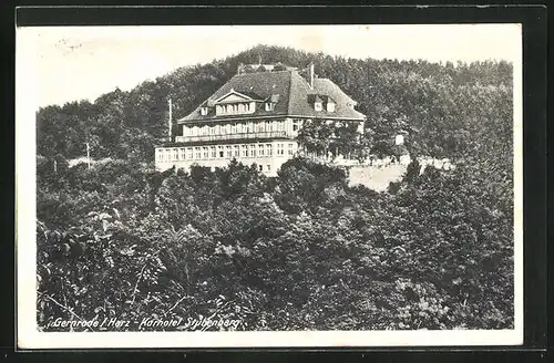 AK Gernrode / Harz, Blick auf das Kurhotel Stubenberg