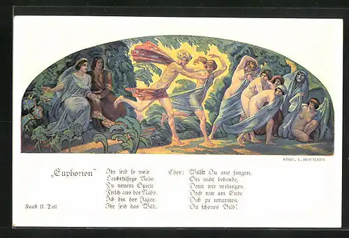 Künstler-AK sign. Hans Best: Gemälde in Auerbachs Keller, Euphorion
