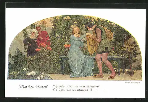 Künstler-AK sign. Hans Best: Gemälde in Auerbachs Keller, Marthas Garten