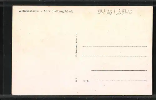 AK Wilhelmshaven, altes Stationsgebäude