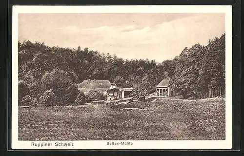 AK Boltenmühle, Ortspartie am Waldrand