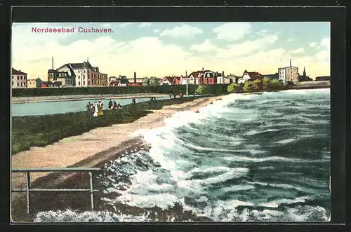 AK Cuxhaven / Nordsee, Blick von der See