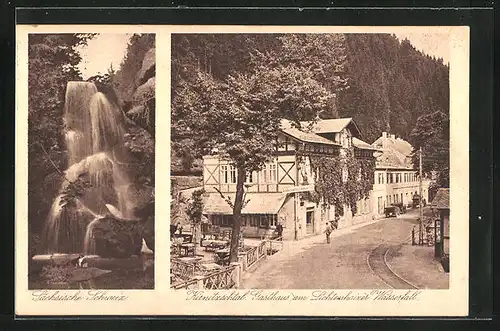 AK Lichtenhain / Sächs. Schweiz, Gasthaus am Lichtenhainer Wasserfall