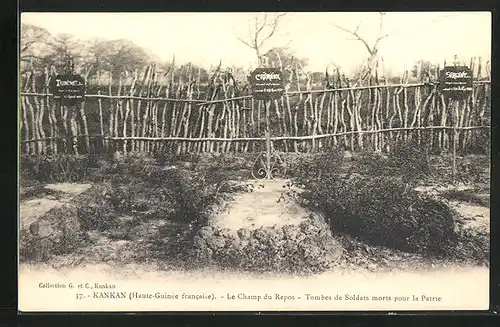 AK Kankan, Le Champ du Repos, Tombes de Soldats morts pour la Patrie, Kriegsgräber