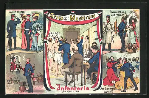 AK Gruss von der Musterung, Dienst bei der Infanterie