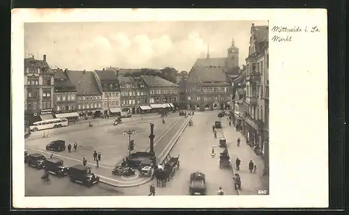 AK Mittweida i.Sa., Stadtverkehr am Markt