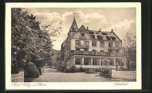 AK Bad Salzig a. Rhein, Ausblick auf das Kurhotel