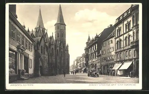 AK Kaiserslautern, Marktstrasse mit Stiftskirche