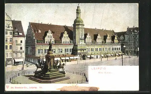 AK Leipzig, Altes Rathaus und Denkmal