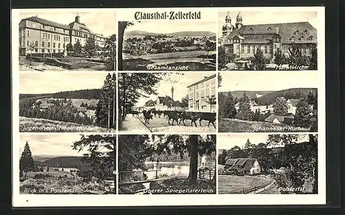AK Clausthal-Zellerfeld, Marktkirche, Jugendheim Neue Mühle, Johanneser-Kurhaus