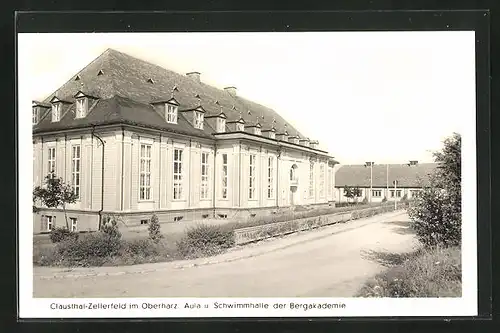 AK Clausthal-Zellerfeld / Oberharz, Aula und Schwimmhalle der Bergakademie