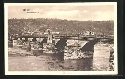 AK Trier, an der Römerbrücke