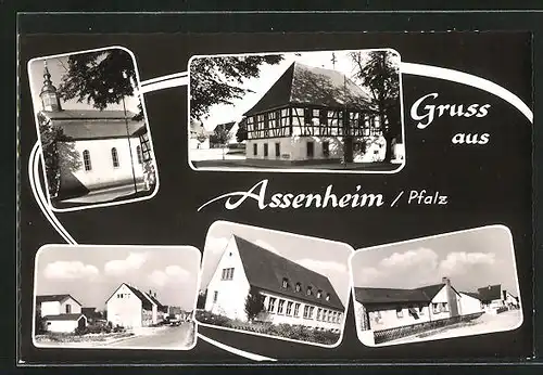 AK Assenheim / Pfalz, Gebäudeansichten, Kirche