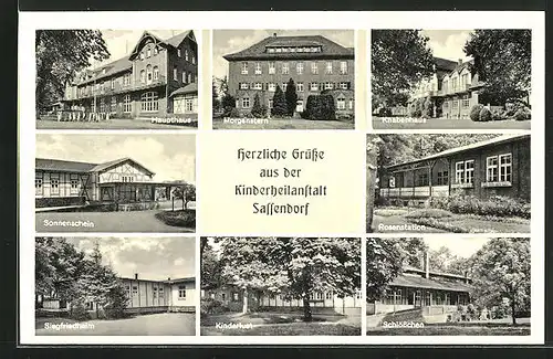 AK Bad Sassendorf, Mehrfachansichten der Kinderheilanstalt Sassendorf