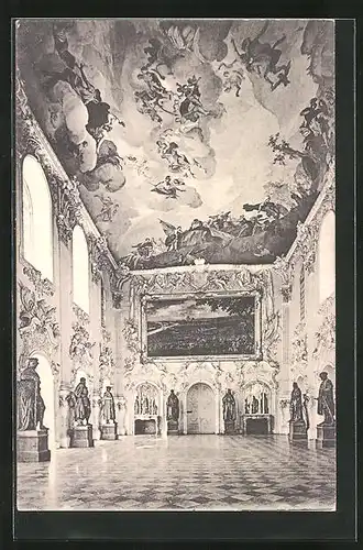 AK Schleissheim, Kgl. Schloss und Gemäldegalerie - Der grosse Vorsaal