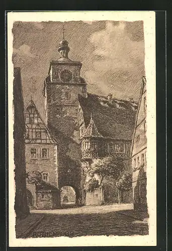 AK Rothenburg o. Tauber, Weisser Turm