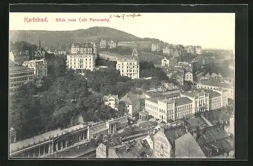 AK Karlsbad, Blick vom Cafè Panorama