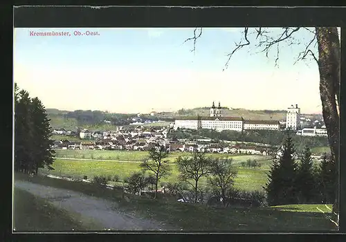 AK Kremsmünster, Gesamtansicht aus der Vogelschau