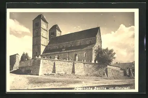 AK Altenstadt, Romanische Basilika mit Friedhof