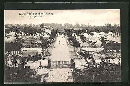 AK Sissonne, Hauptstrasse im Lager