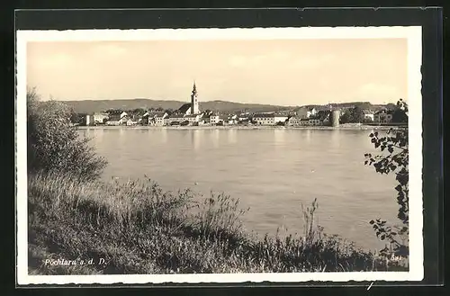 AK Pöchlarn a.d. D., Blick über die Donau zum Ort