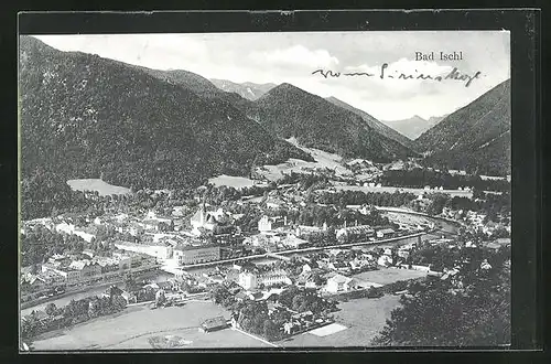 AK Bad Ischl, Totalansicht aus der Vogelschau