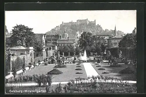 AK Salzburg, Blick in den Mirabellgarten