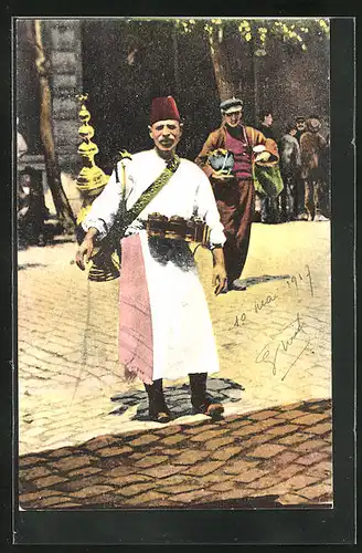 AK Salonique, Marchand de limonade, griechischer Händler