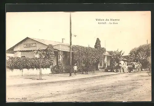 AK Rabat, La Gare, Blick zum Bahnhof