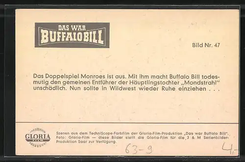 AK Filmszene aus dem Film Das war Buffalo Bill-Bild Nr. 47