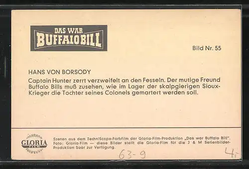 AK Filmszene aus dem Film Das war Buffalo Bill-Bild Nr. 55